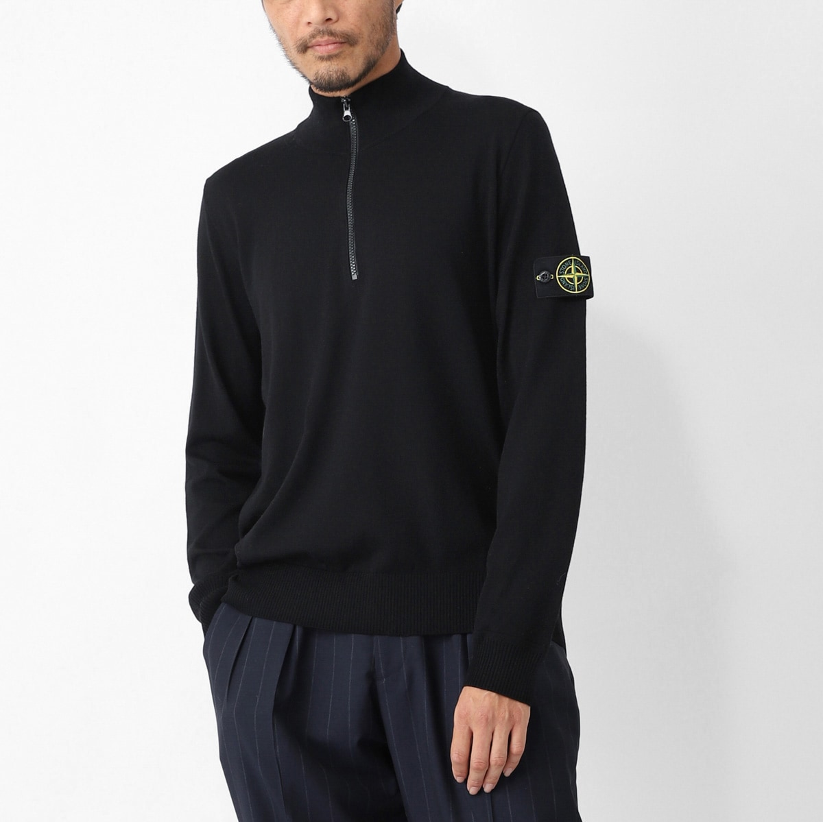 STONE ISLAND ストーンアイランド ハーフジップニット/5100007 LIGHT RWS PURE WOOL メンズ