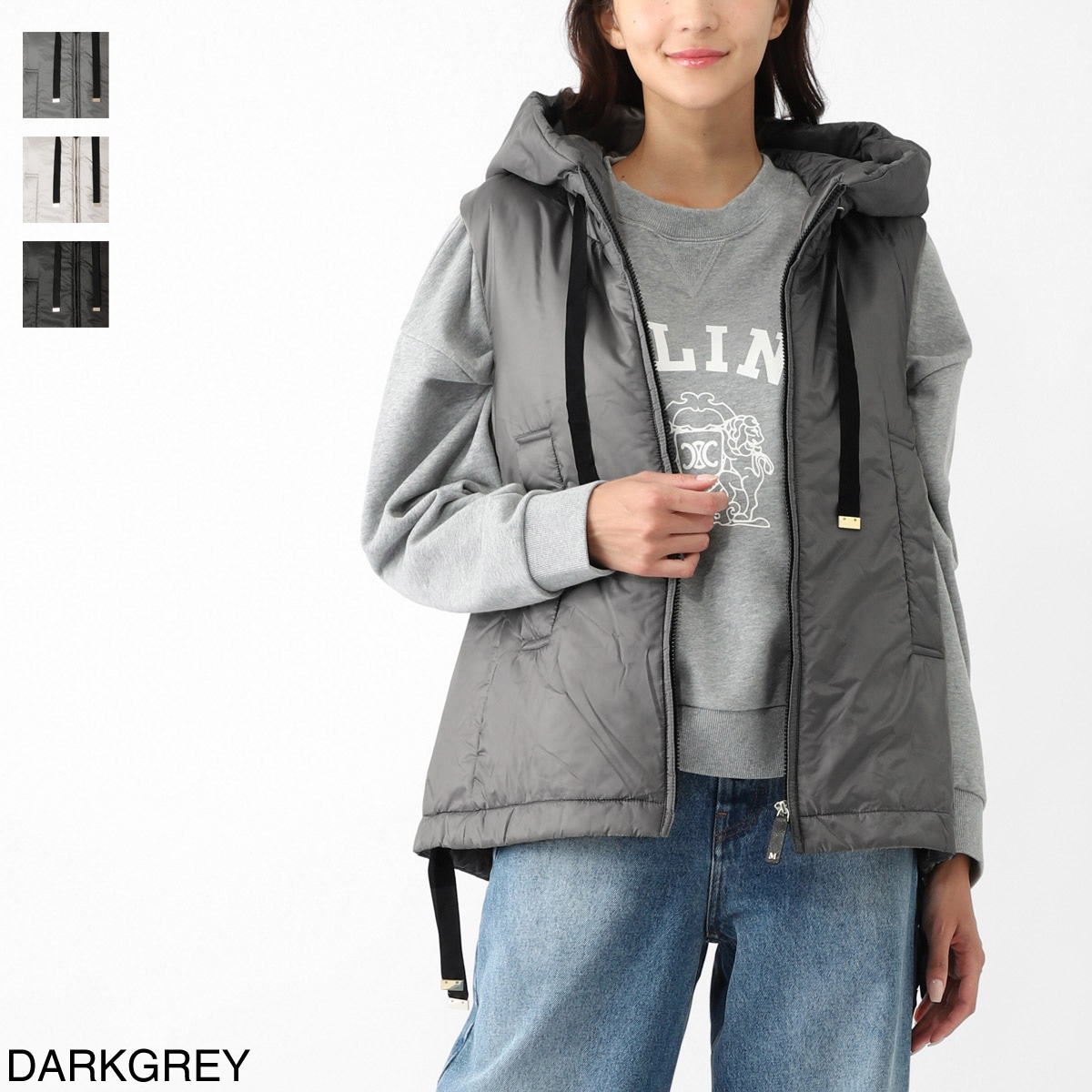 MaxMara The Cube グレー ダウンベスト Max Mara The Cube マックスマーラ ザ・キューブ ダウンベスト