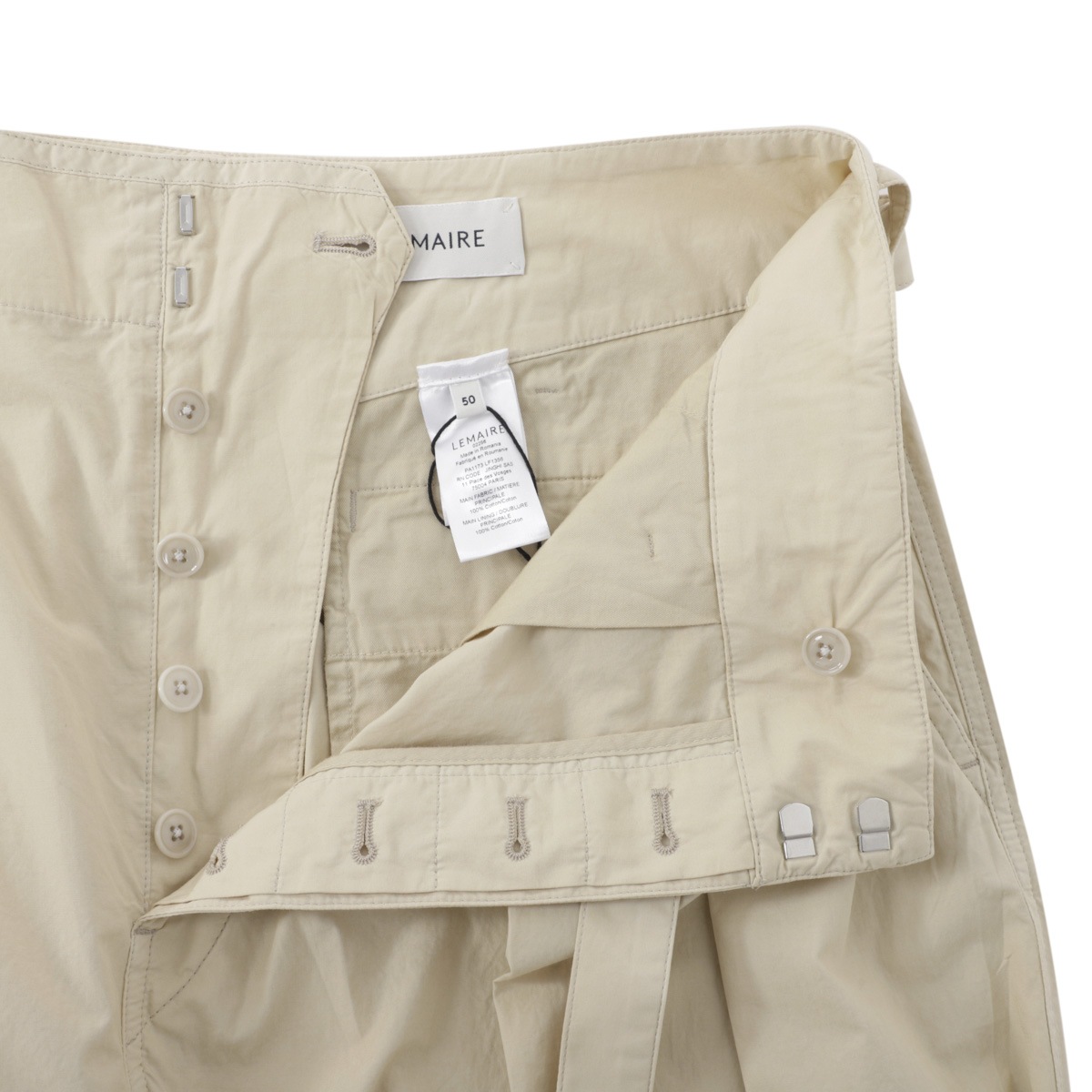 LEMAIRE ルメール コットンパンツ/BELTED PLEATED PANTS メンズ