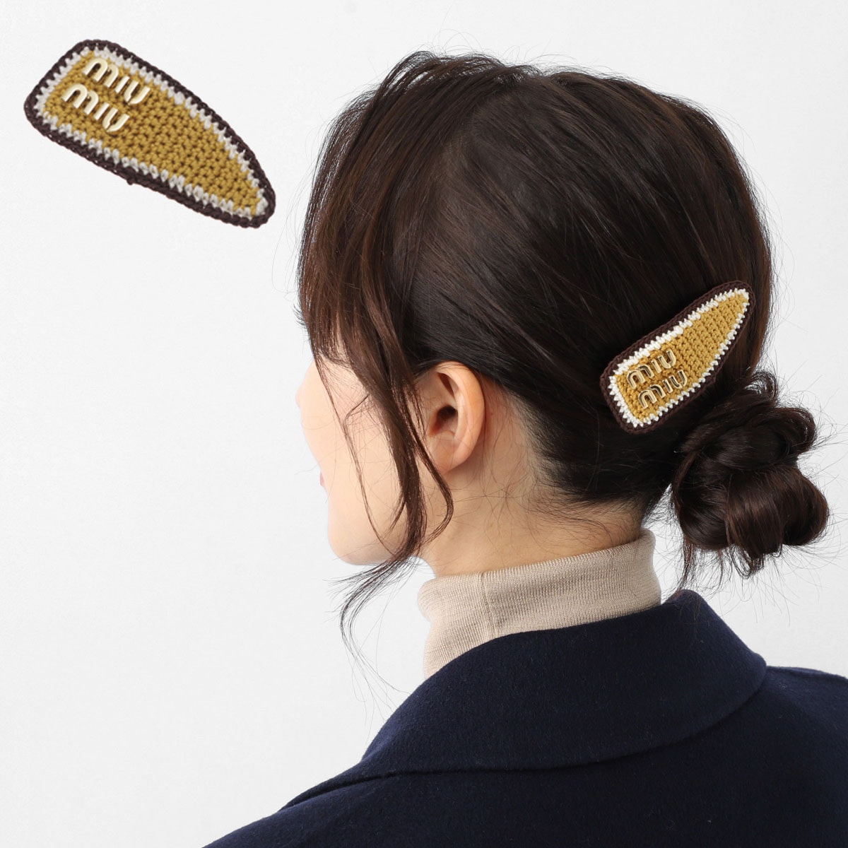 miumiu ヘアクリップ ワンホン miu miu ミュウミュウ ヘアクリップ 2点セット/バレッタ【返品