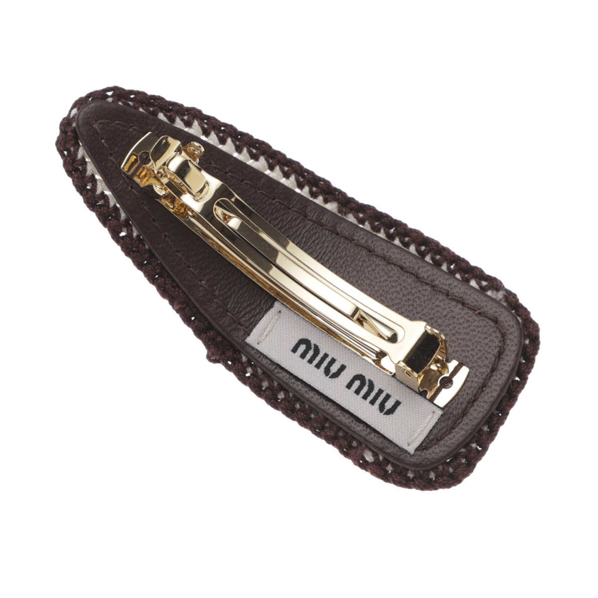 miu miu ミュウミュウ ヘアクリップ/CROCHET HAIR CLIP ロゴ