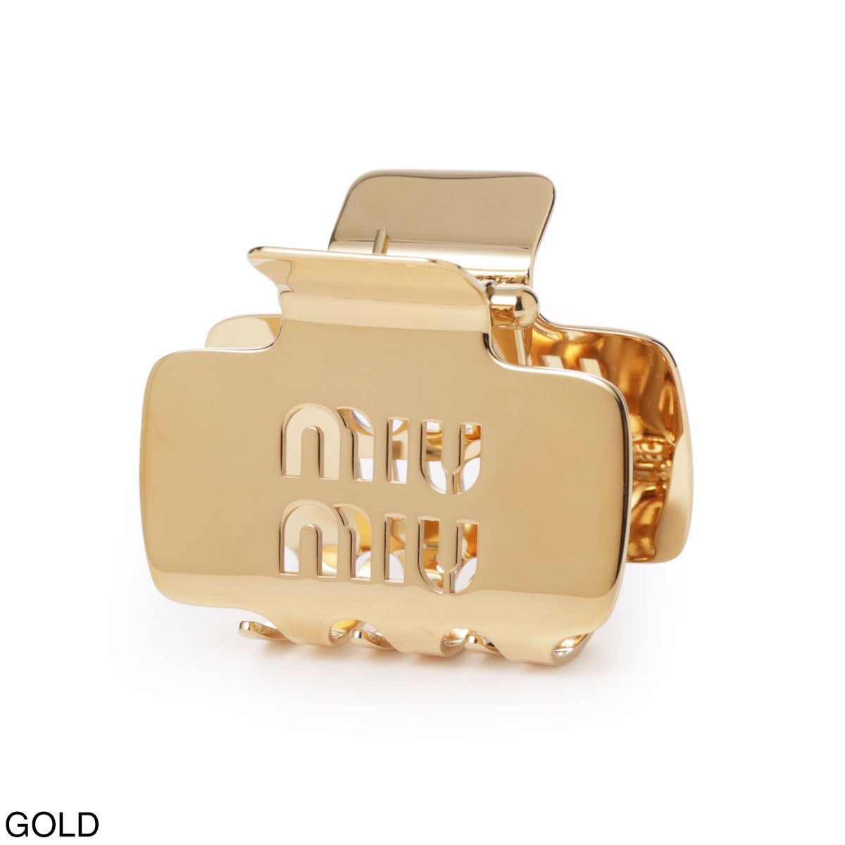 miu miu ミュウミュウ ヘアクリップ/クロウクリップ/ブラス ロゴ クロウクリップ レディース