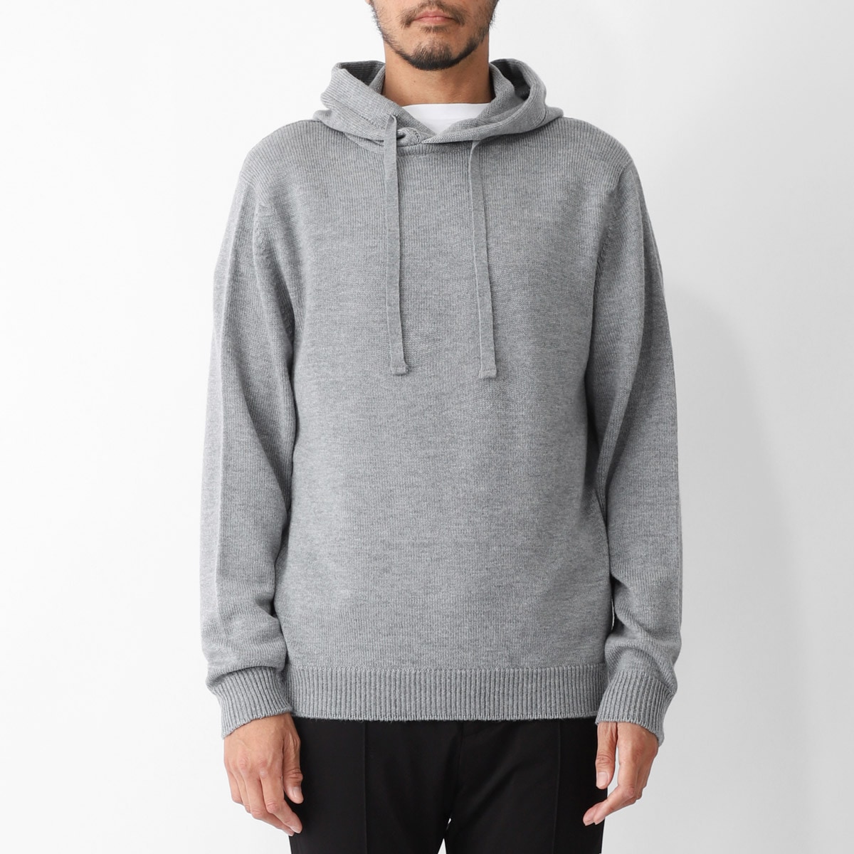 ジョンスメドレー　フーディニットパーカー　メリノウール　グレー　M JOHN SMEDLEY ジョンスメドレー ニット パーカ/フーディ/COZEN