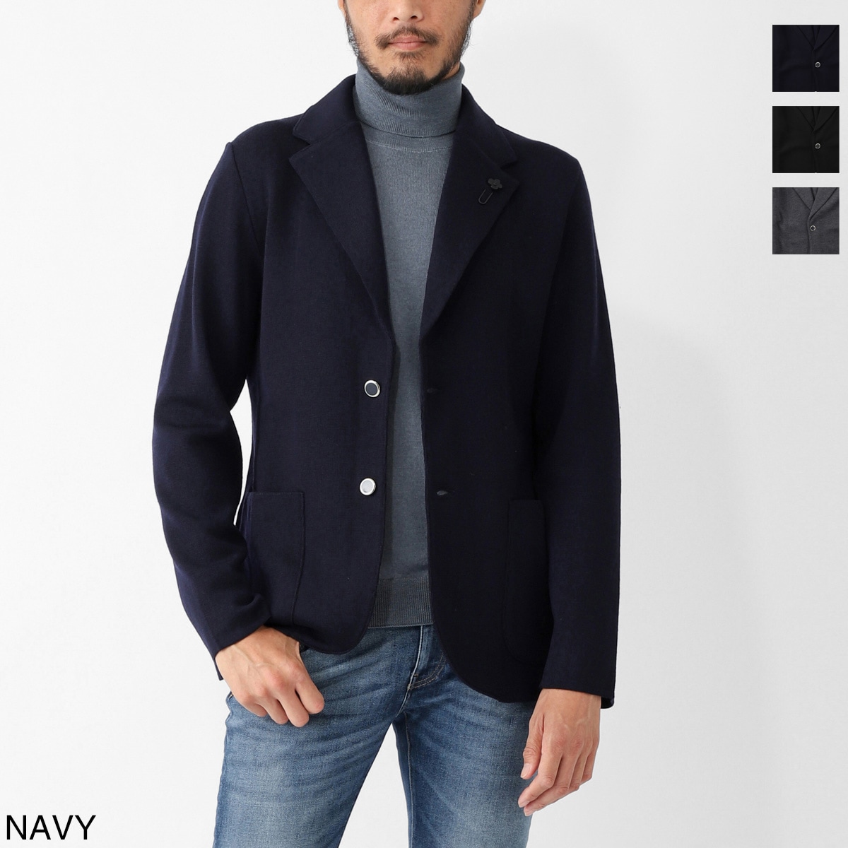 【新品タグ付き✨】LARDINI　ブートニエール　ジャケット　裏地総柄　花柄　L ラルディーニ｜LARDINI｜ブートニエール柄 シルク混 ウール