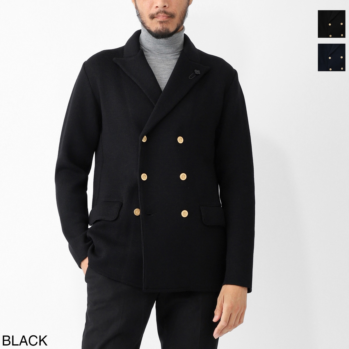 LARDINI ラルディーニ ダブルブレスト ニットジャケット メンズ