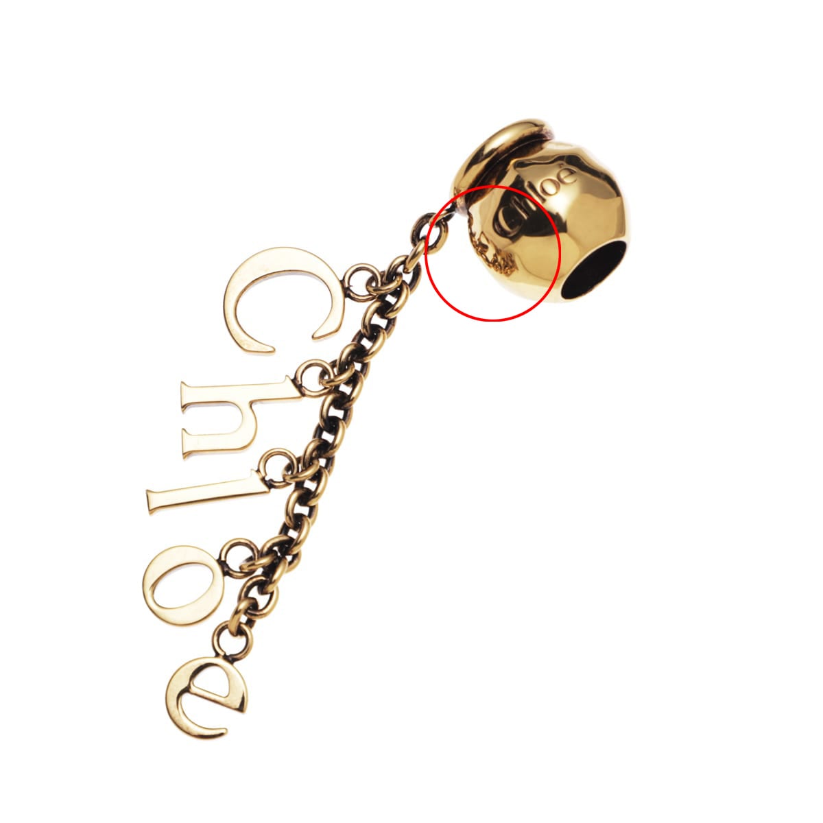 【アウトレット】【ラスト1点】【訳あり】 Chloe クロエ バッグチャーム/ブレスレットチャーム/SPHERE CHLOE LETTERS DICE BRACELET CHARM【返品交換不可】 レディース
