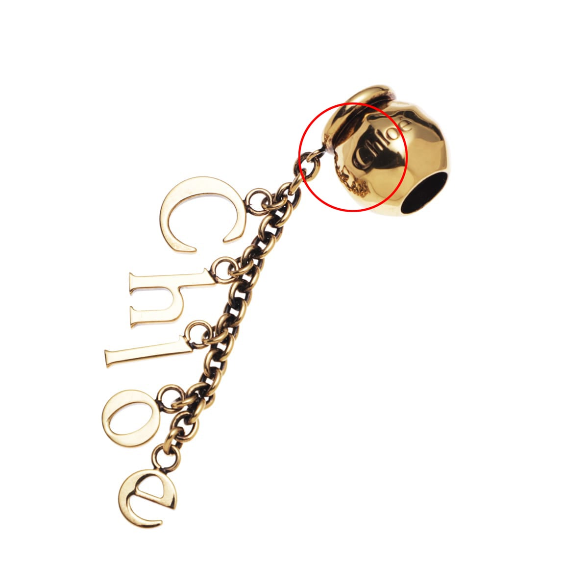【アウトレット】【ラスト1点】【訳あり】 Chloe クロエ バッグチャーム/ブレスレットチャーム/SPHERE CHLOE LETTERS DICE BRACELET CHARM【返品交換不可】 レディース