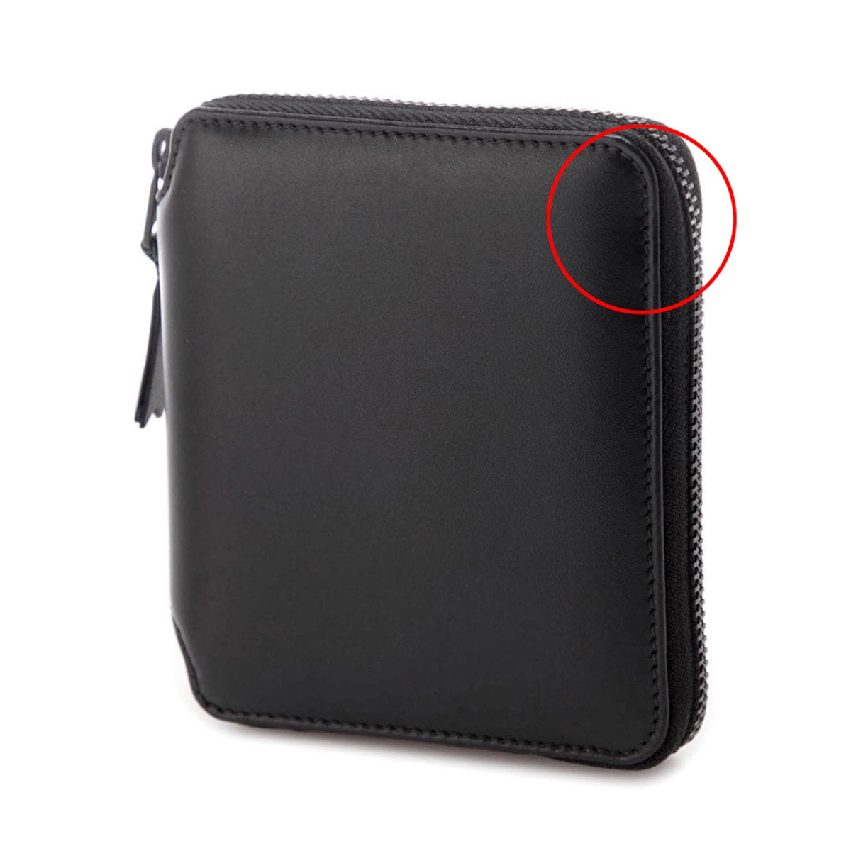 【訳あり】【アウトレット】 COMME des GARCONS コム デ ギャルソン 2つ折り財布 小銭入れ付き/VERY BLACK【返品交換不可】