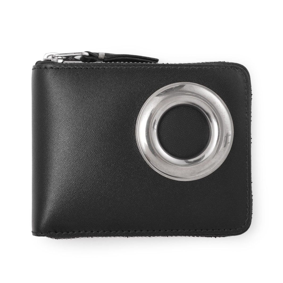 COMME des GARCONS コム デ ギャルソン 2つ折り財布 小銭入れ付き/SILVER EYELET