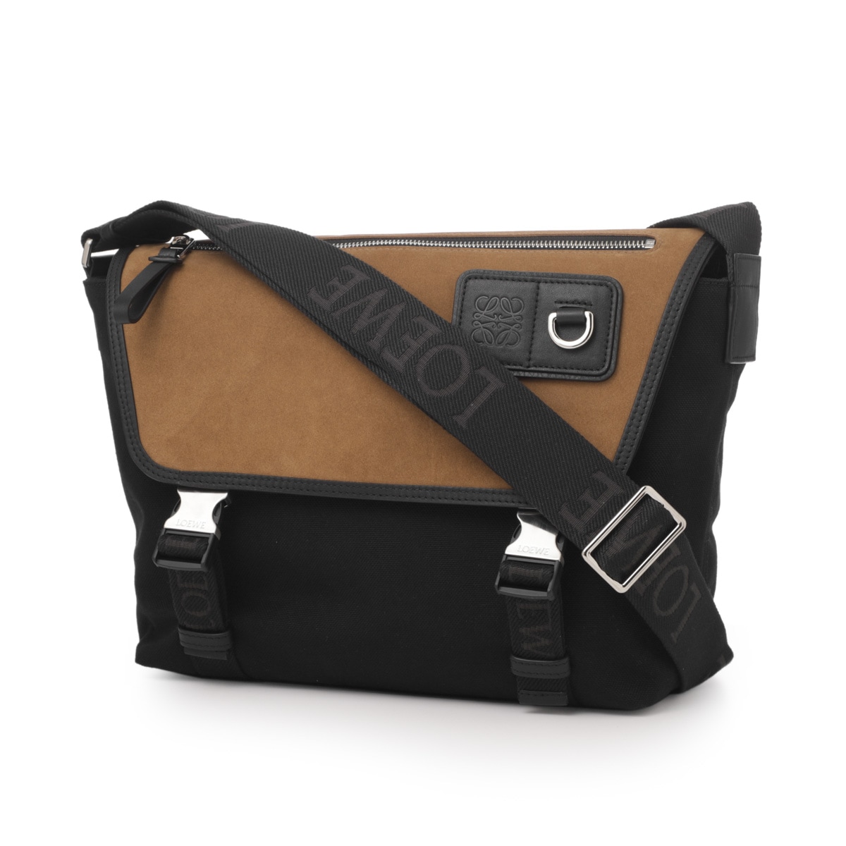 ロエベ ショルダーバッグ メッセンジャー ロゴ刻印 コーティングキャンバス アウトレット】LOEWE ロエベ ショルダーバッグ/メッセンジャーバッグ