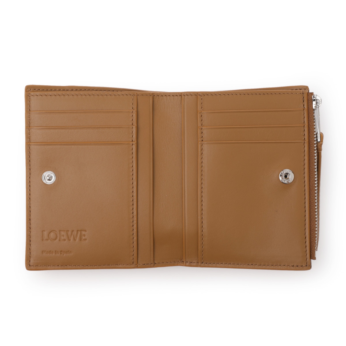 ロエベ コンパクト レザー 財布 ロエベ コンパクトウォレット レッド ピンク レディース レザー 三