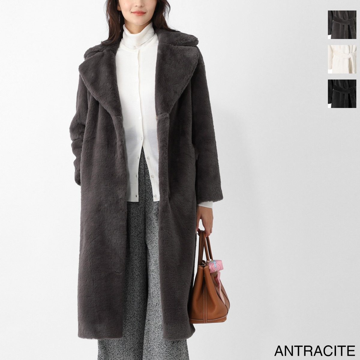 HERNO ヘルノ ロングコート/ファーコート/COAT IN SOFT ALTERNATIVE FUR【大きいサイズあり】 レディース