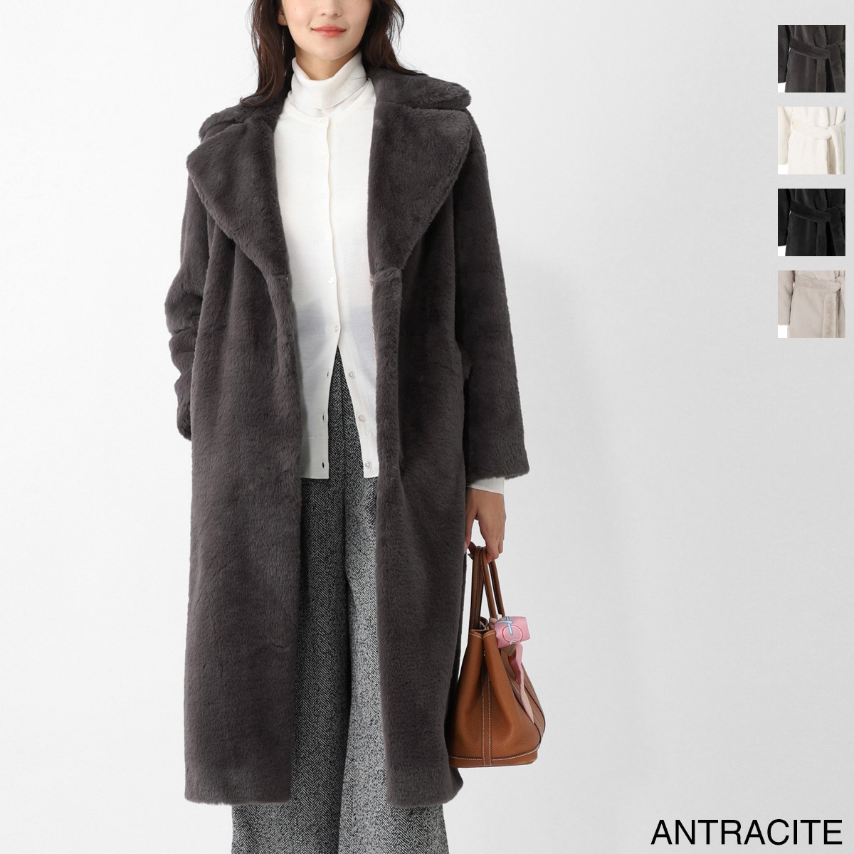HERNO ヘルノ ロングコート/ファーコート/COAT IN SOFT ALTERNATIVE FUR【大きいサイズあり】 レディース