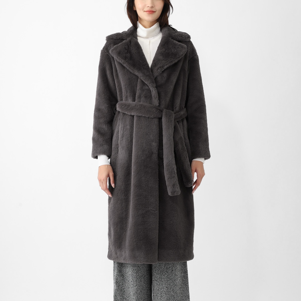 HERNO ヘルノ ロングコート/ファーコート/COAT IN SOFT ALTERNATIVE FUR【大きいサイズあり】 レディース