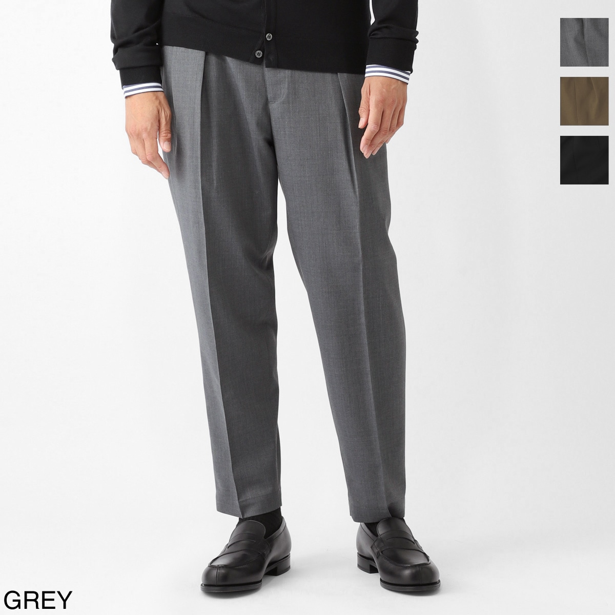 BRIGLIA 1949 ブリリア ツープリーツ スラックス/ウールパンツ