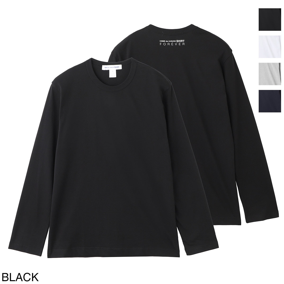 【ネコポス対応(1点まで)】COMME des GARCONS コム デ ギャルソン クルーネック 長袖Tシャツ/COTTON JERSEY PLAIN WITH FOREVER PRINTED メンズ