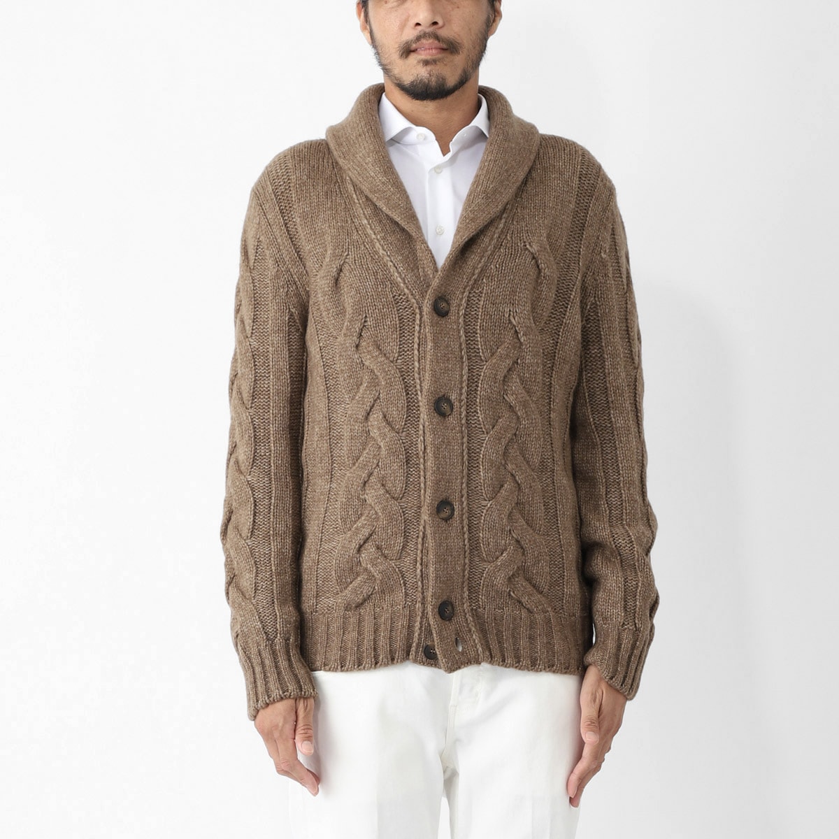 Gran Sasso グランサッソ ショールカラーニットカーディガン【大きい