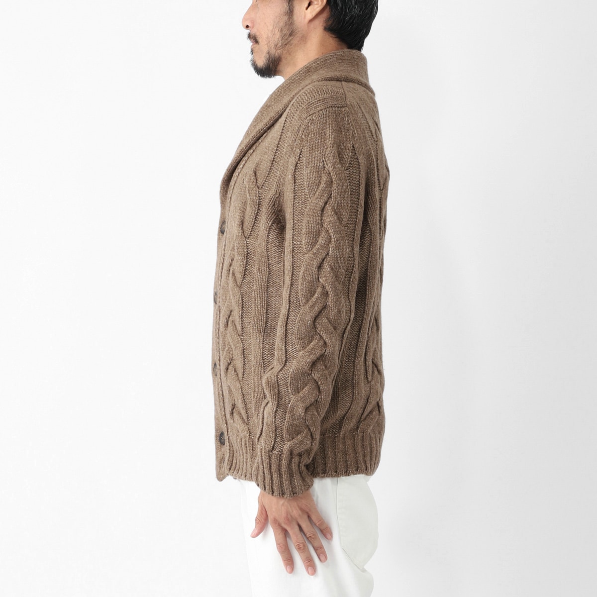 Gran Sasso グランサッソ ショールカラーニットカーディガン【大きい