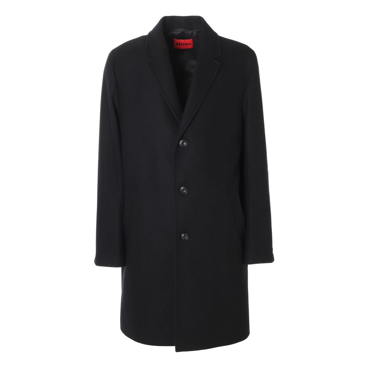 HUGO BOSS チェスターコート 黒 中古・古着通販】BOSS HUGO BOSS (ボス ヒューゴボス) カシミヤ