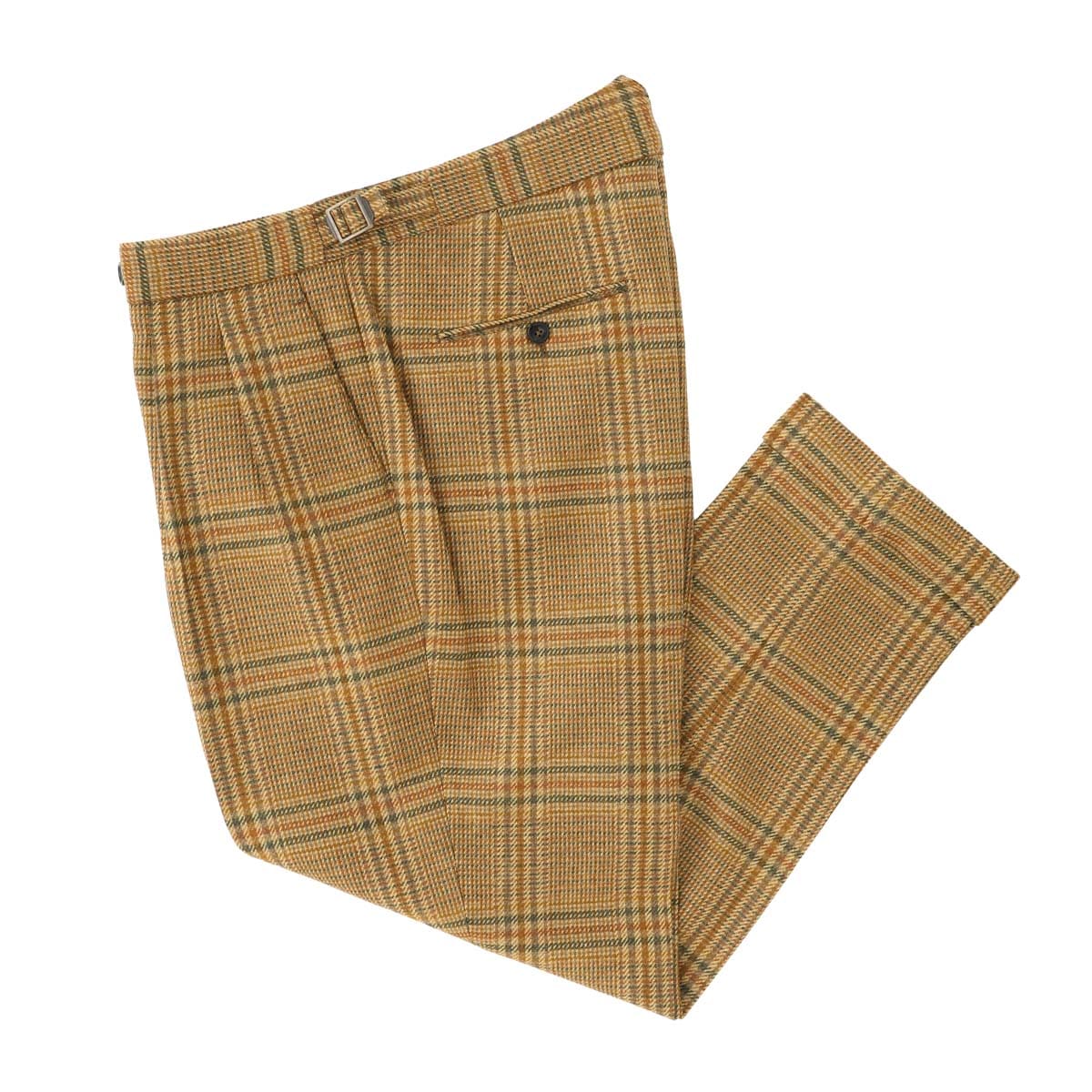 BERWICH ベルウィッチ ツープリーツ スラックス/ウールパンツ/SCOTCH OVERCHECK SHETLAND WOOL メンズ