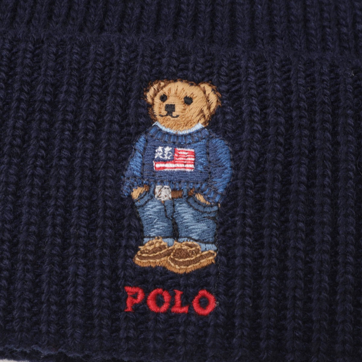 『ネコポス対応(3点まで)』POLO RALPH LAUREN ポロラルフローレン ニットキャップ/ビーニー/SOLID FLAG BEAR BEANIE