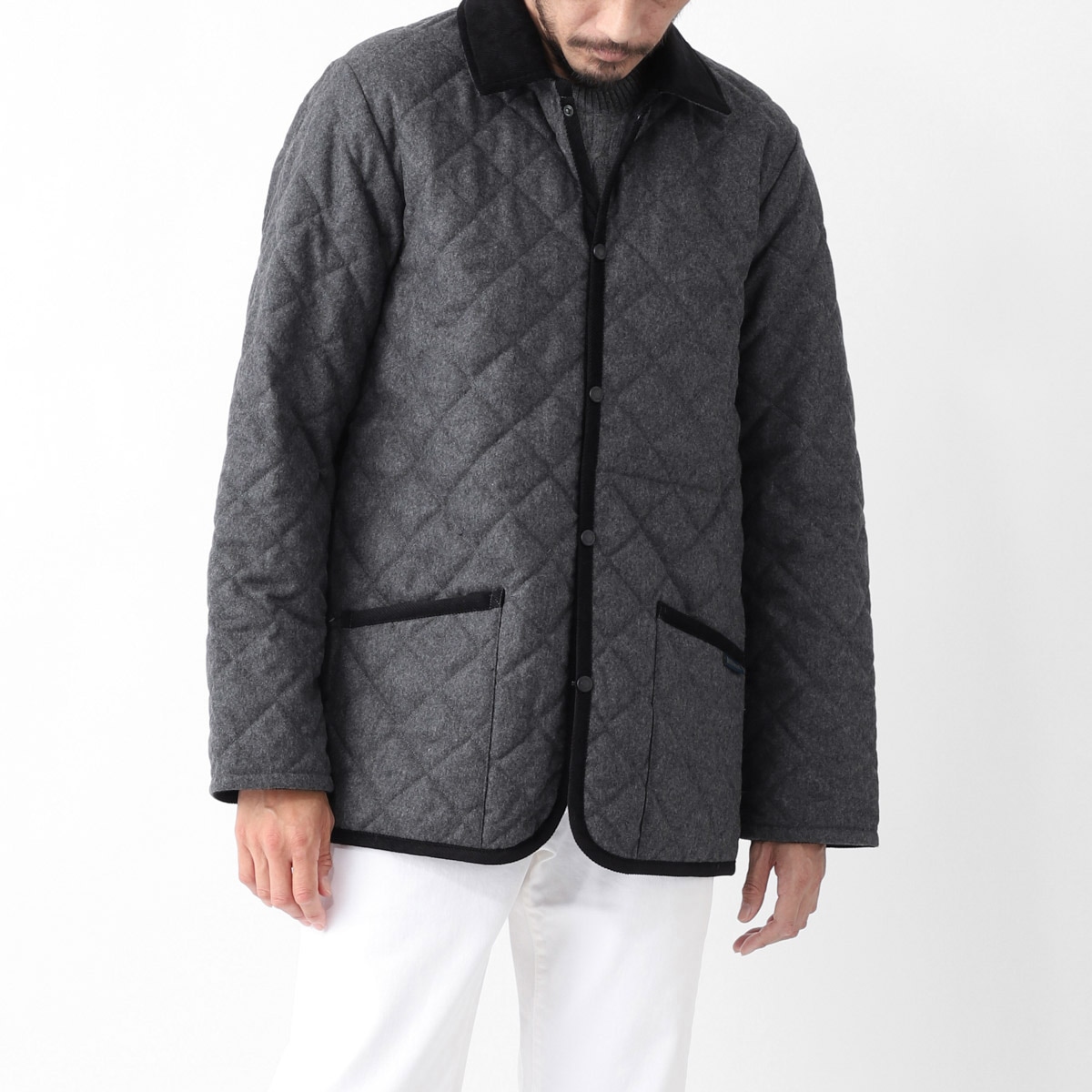 LAVENHAM ラベンハム　40 キルティングジャケット　グレー　ウール LAVENHAM ラベンハム キルティングジャケット/Wool Denham ウール