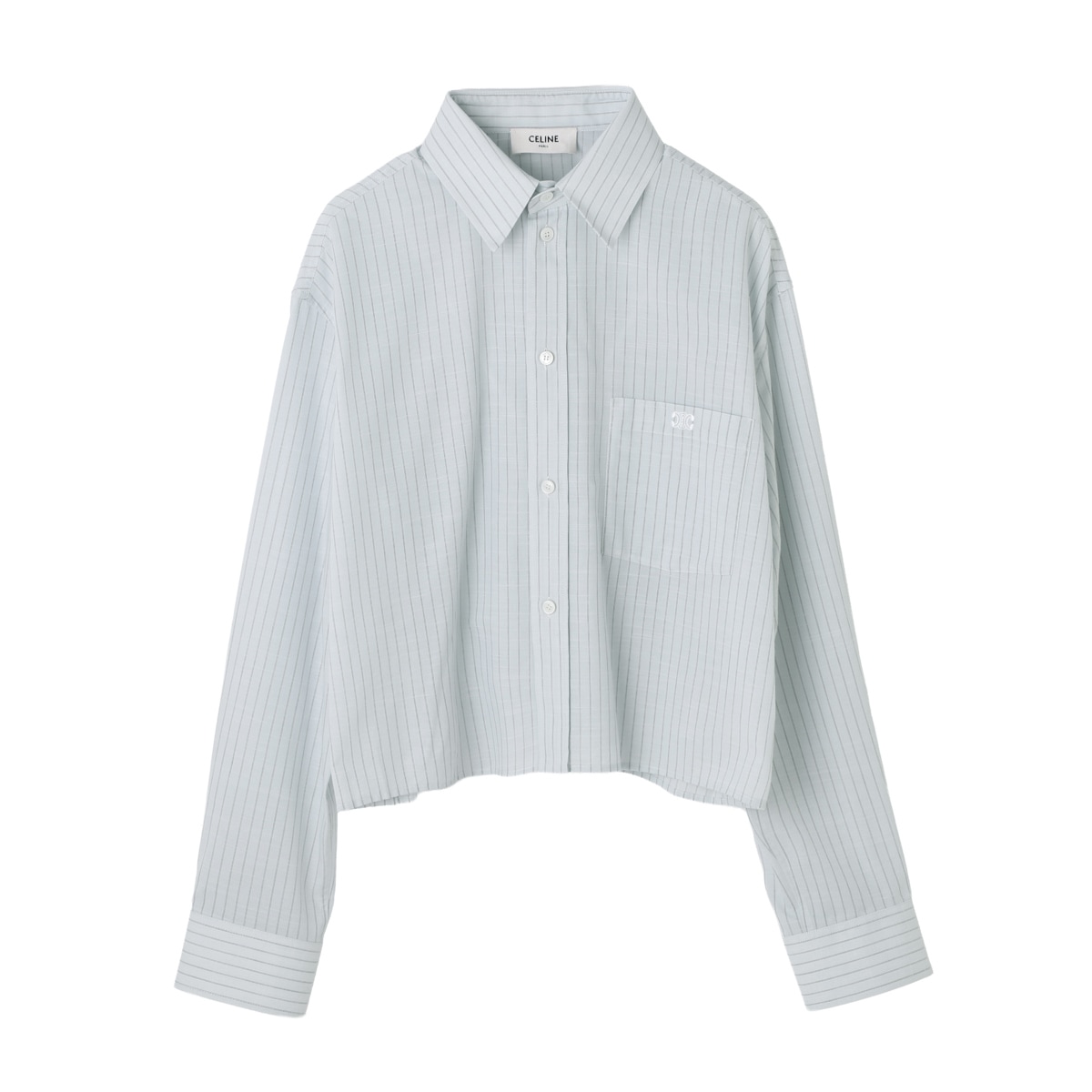 CELINE セリーヌ 長袖シャツ/クロップドシャツ/CHEMISE TRIOMPHE CROPPED レディース