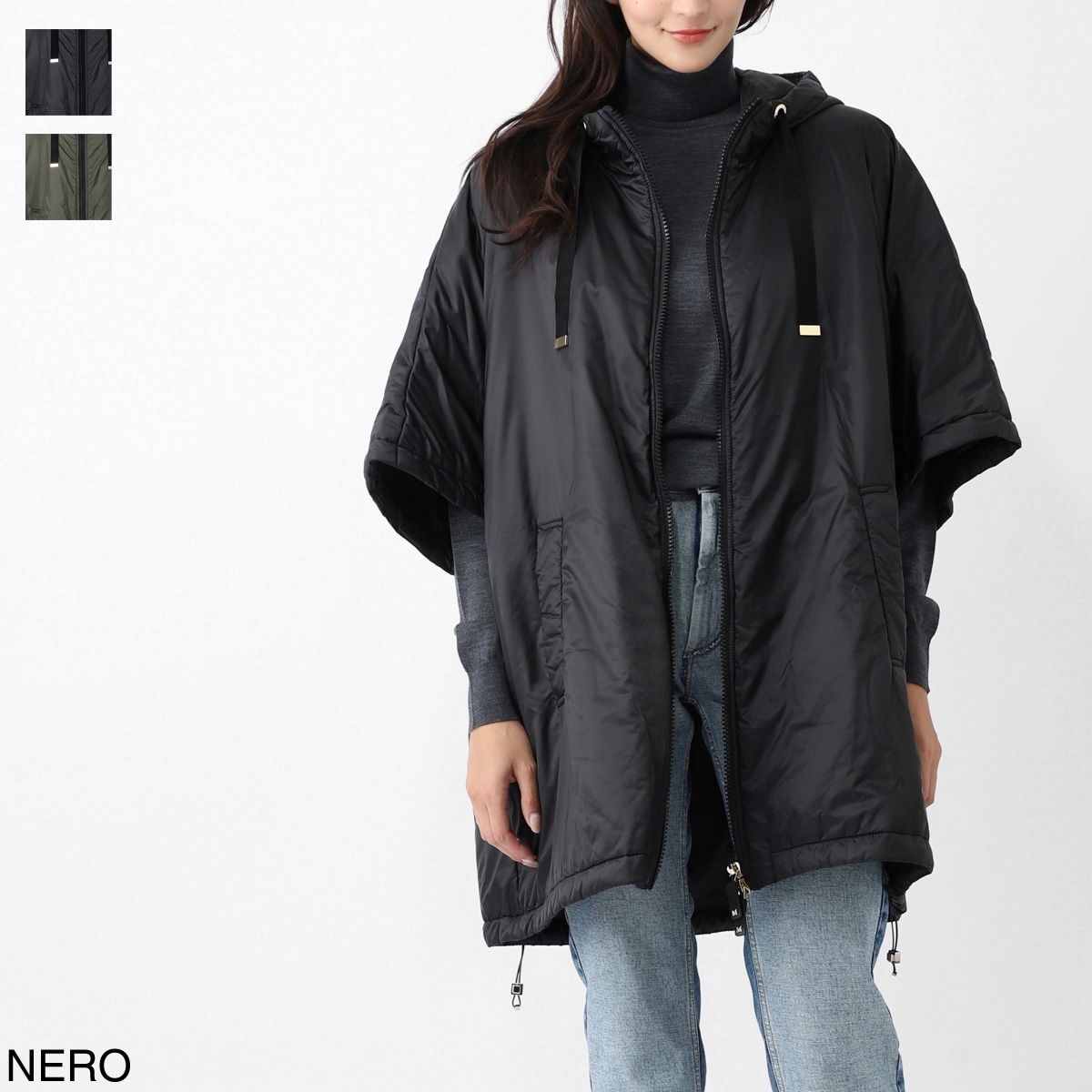 【アウトレット】MAX MARA THE CUBE マックスマーラ ザ・キューブ フーデッド ブルゾン/ケープ/GREENCI レディース