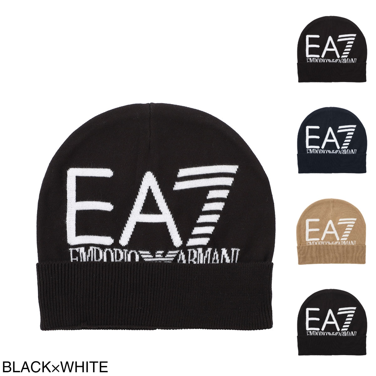 EA7 EMPORIO ARMANI エンポリオアルマーニ ニットキャップ/ビーニー/VISIBILITY BEANIE WITH EA7 OVERSIZED LOGO メンズ