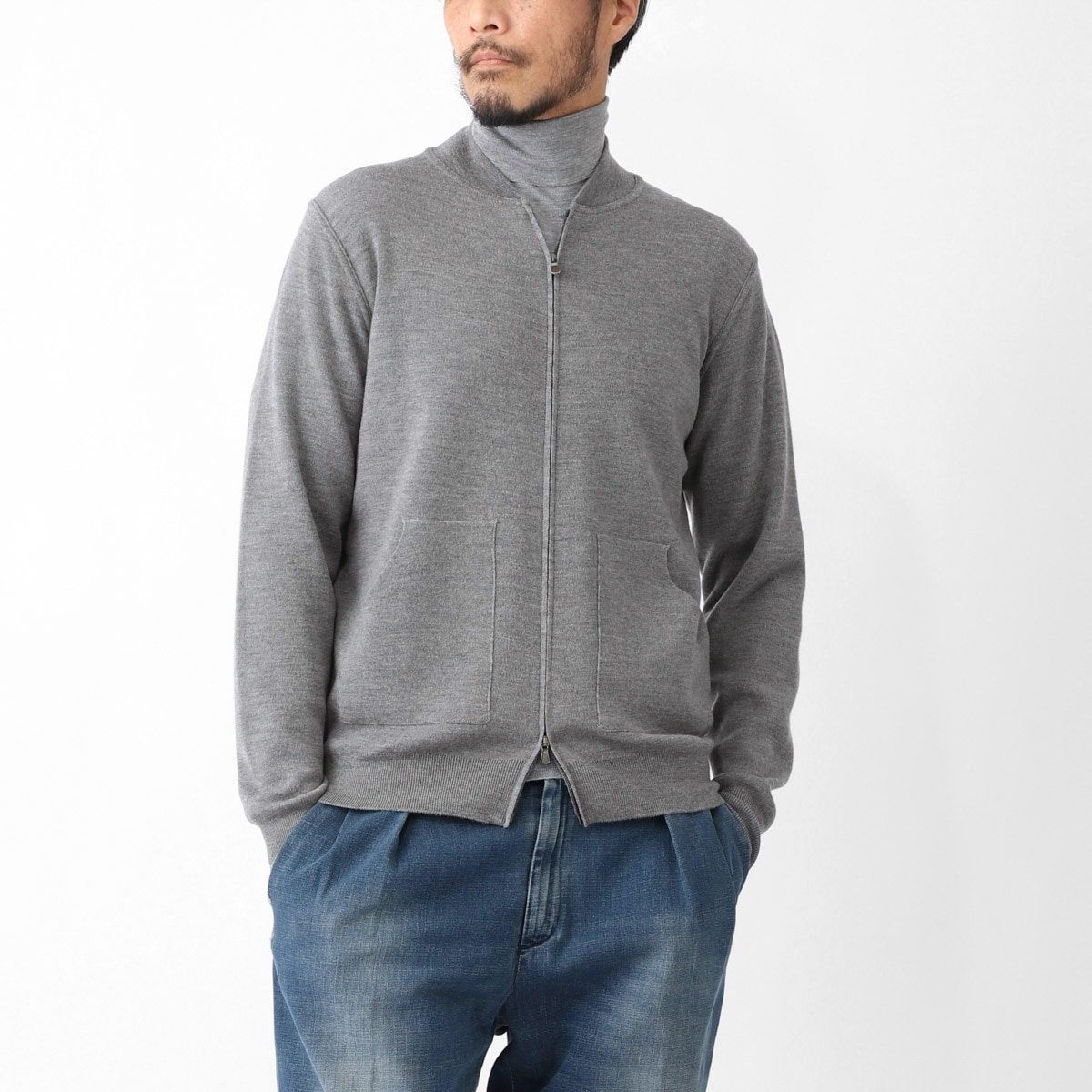 FILIPPO DE LAURENTIIS フィリッポ デ ローレンティス ジップアップ ニットブルゾン【大きいサイズあり】 メンズ