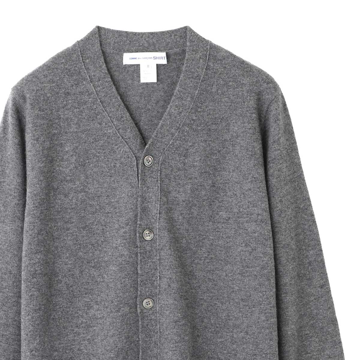 コムデギャルソン 長袖カーディガン ロング丈 Vネック 綿 日本製