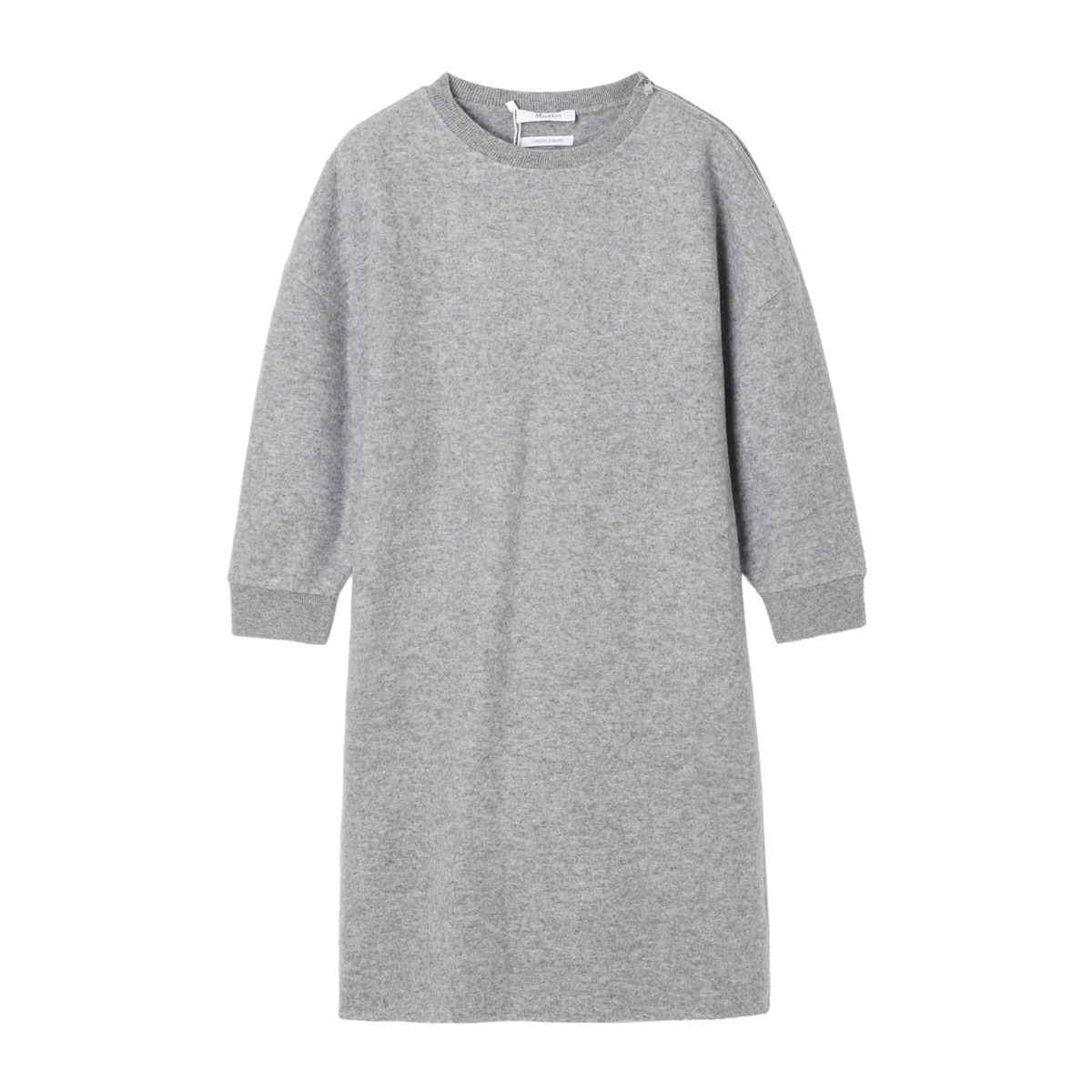 美品 MaxMara 白タグ ビッグタートル ニット ワンピース M ネイビー MaxMara マックスマーラ 白タグ 袖 ニット コットン シルク