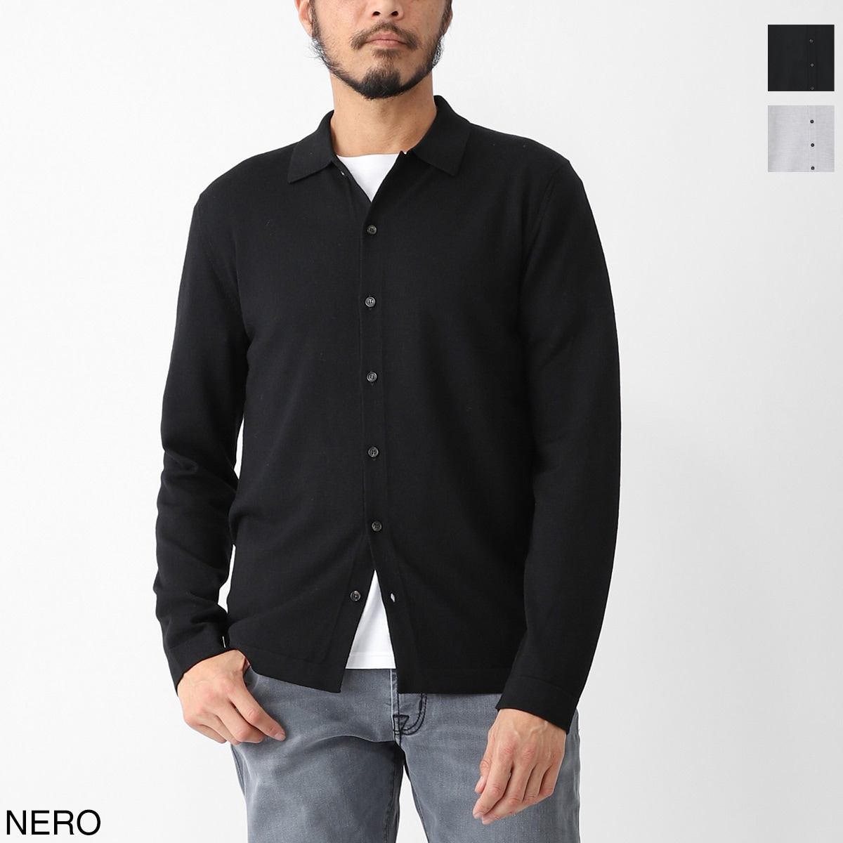 ZANONE ザノーネ 長袖ニットシャツ/CAMICIA【大きいサイズあり】 メンズ