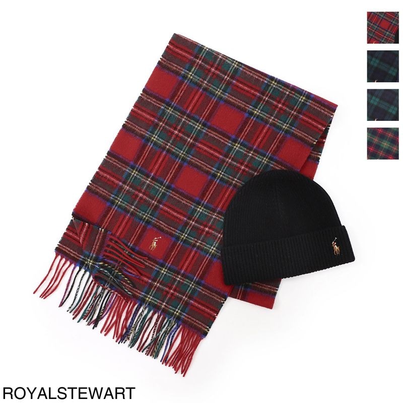 POLO RALPH LAUREN ポロラルフローレン マフラー ニットキャップ セット/HOLIDAY PLAID BOXED GIFT-SET