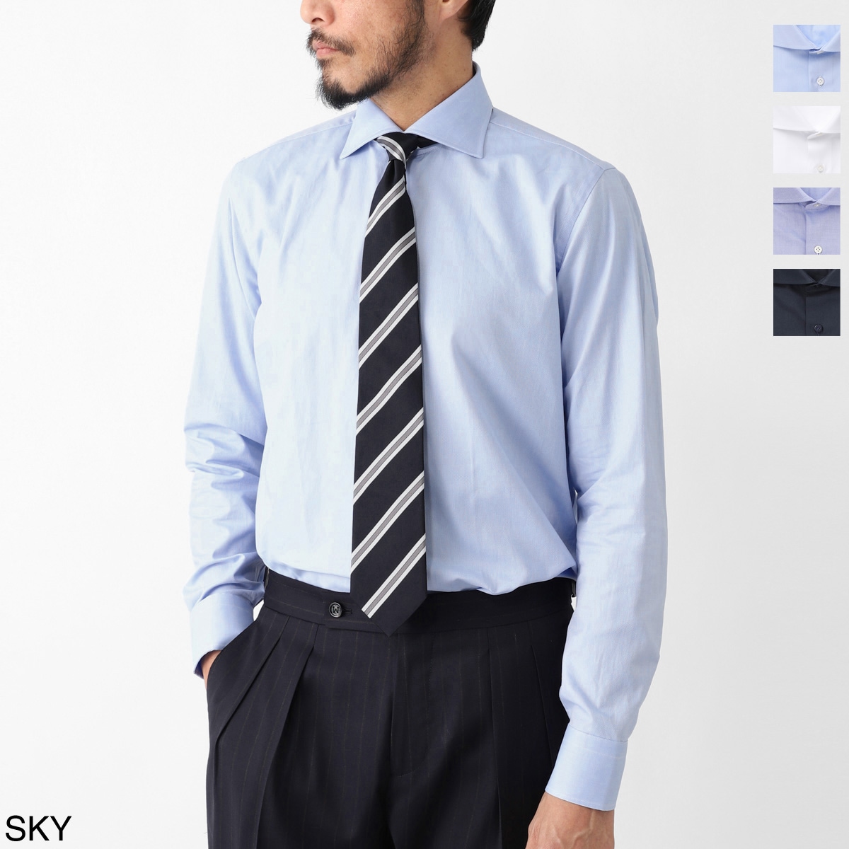 BORRIELLO ボリエッロ ワイドカラー シャツ/セミワイドカラー フレンチカラー/MARECHIARO SLIM FIT メンズ