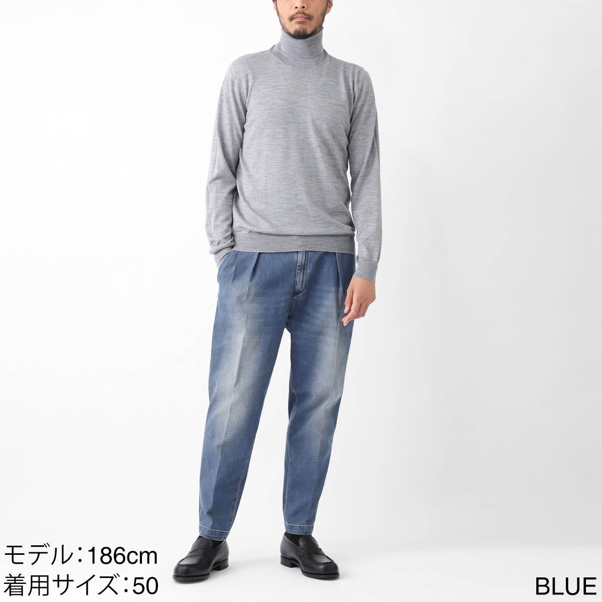 [あす着] ブリリア BRIGLIA 1949 ツープリーツ パンツ デニムパンツ メンズ DNM SARTORIAL PROJECT PORTOBELLO D EASY FIT 000000063660_3_BI3dOc1.jpg
