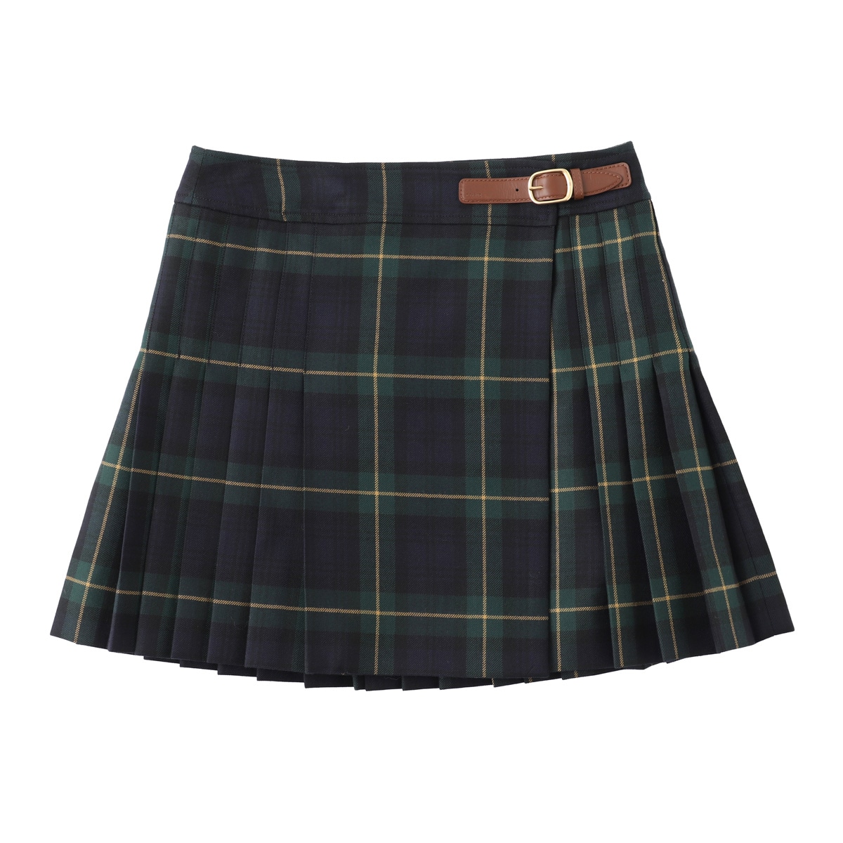 CELINE セリーヌ プリーツスカート/ミニスカート/MINI JUPE KILT DETAIL CUIR レディース