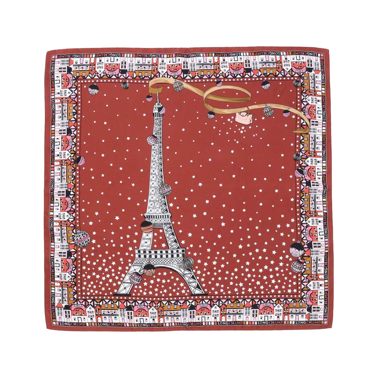 LONGCHAMP ロンシャン スカーフ/TOUR EIFFEL NOEL SILK SCARF 50X50 レディース