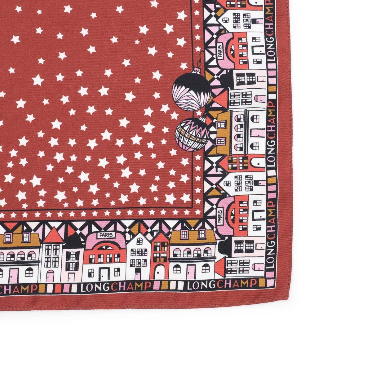 LONGCHAMP ロンシャン スカーフ/TOUR EIFFEL NOEL SILK SCARF 50X50