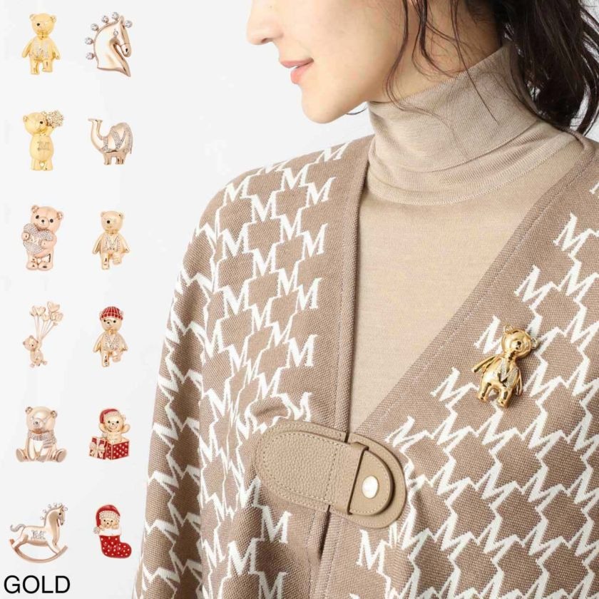 Max Mara マックスマーラ ブローチ/SHINY シャイニー クリスタル Mロゴ