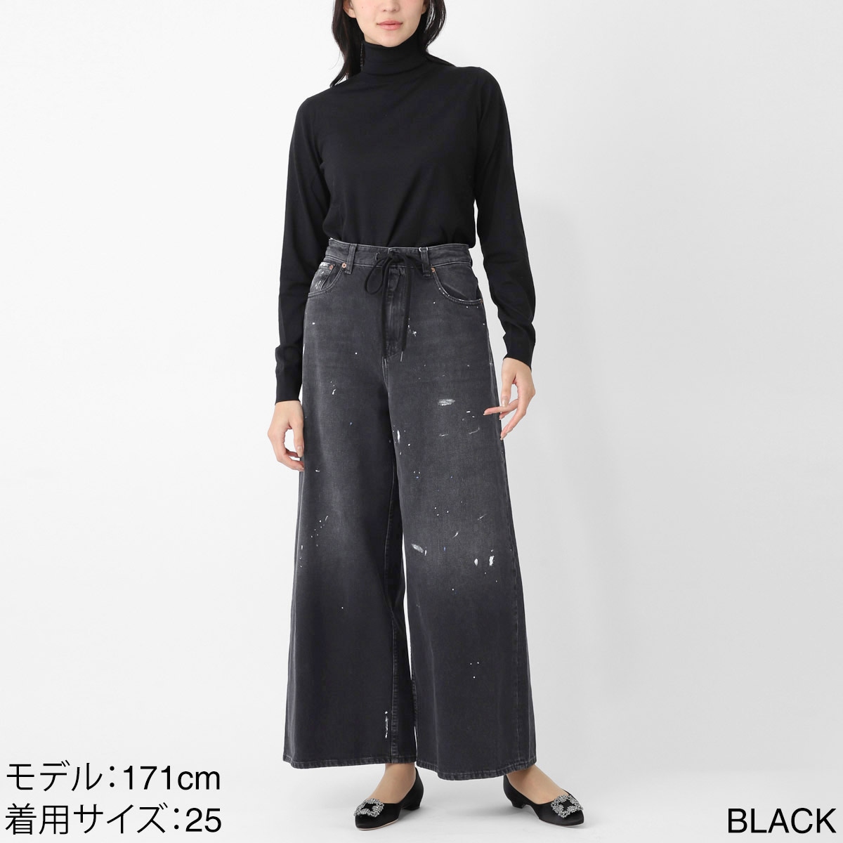 MM6 Maison Margiela エムエム 6 メゾンマルジェラ ジップフライジーンズ/WIDE-LEG JEANS レディース メンズ デニムパンツ ワイドレッグ ジーパン Gパン