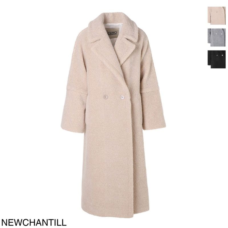 HERNO ヘルノ ロングコート/ファーコート/MELANGE TEDDY【大きいサイズあり】 レディース