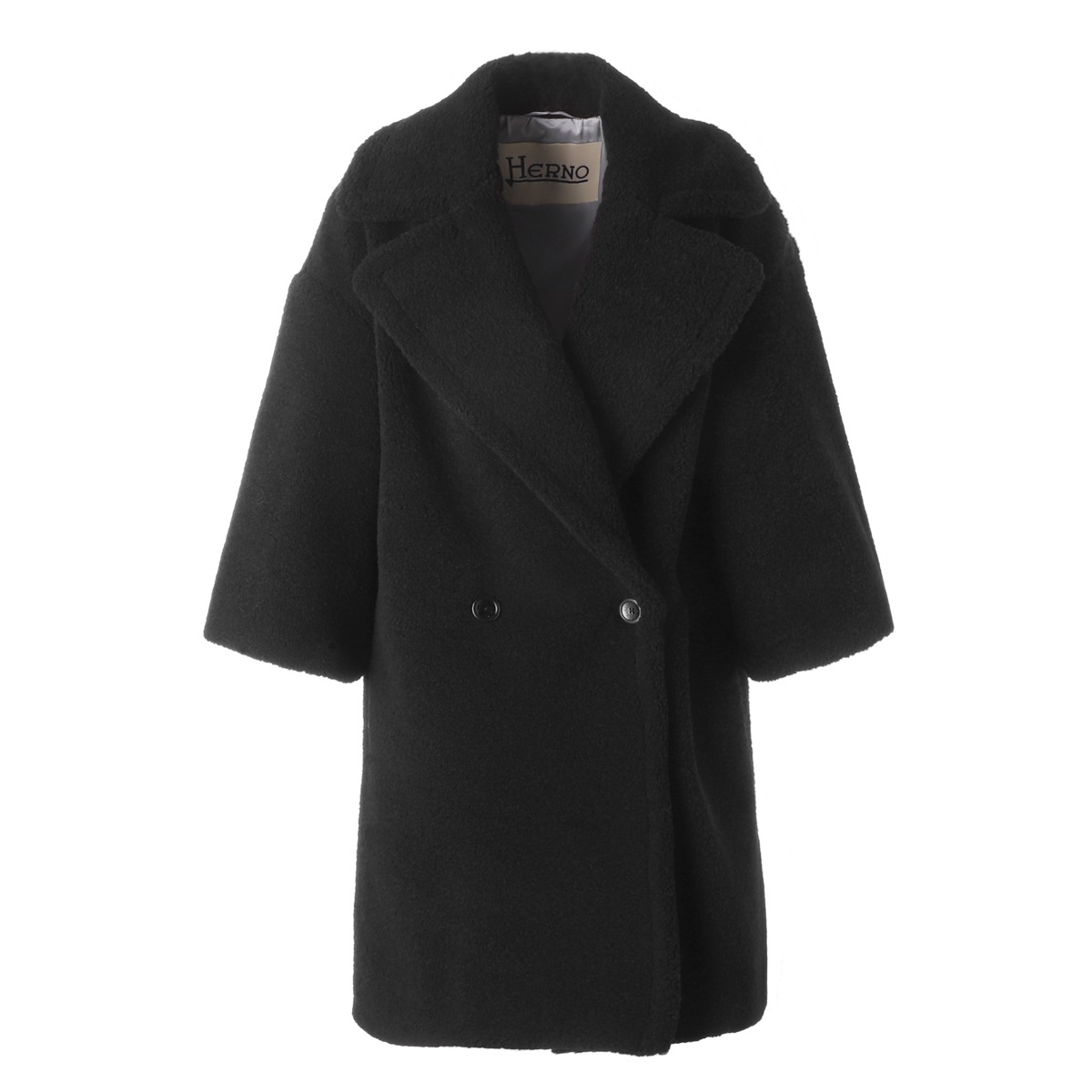 HERNO ヘルノ ダブルブレストコート/MELANGE TEDDY【大きいサイズあり
