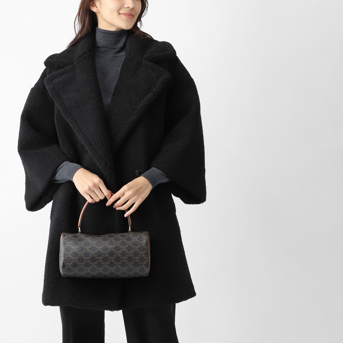 HERNO ヘルノ ダブルブレストコート/MELANGE TEDDY【大きいサイズあり