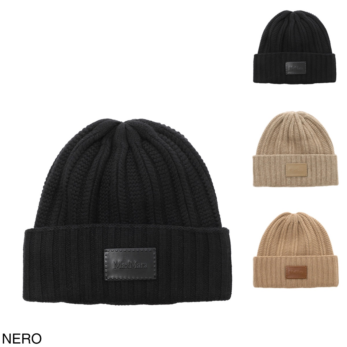Max Mara マックスマーラ ニットキャップ/ビーニー/MACBETH カシミヤ リブ レディース