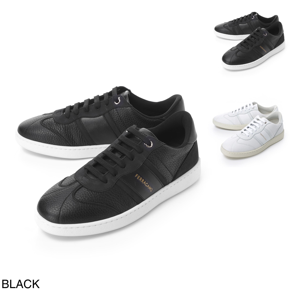 Ferragamo フェラガモ　レザースニーカー　サイズ8M 中古・古着通販】Ferragamo (フェラガモ) レザースニーカー ネイビー