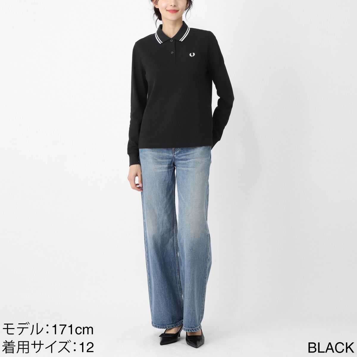 【アウトレット】FRED PERRY フレッドペリー 長袖ポロシャツ/TWIN TIPPED LS FP SHIRT G3636 レディース