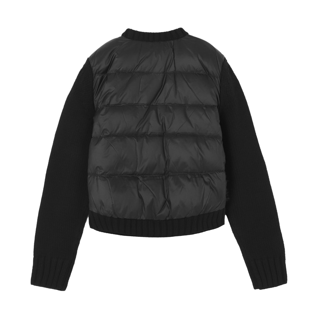 お値下げ♥MONCLER　コンビ切り替えボタンカーディガン　М　BLACK MONCLER コンビ切り替えボタンカーディガン М BLACK
