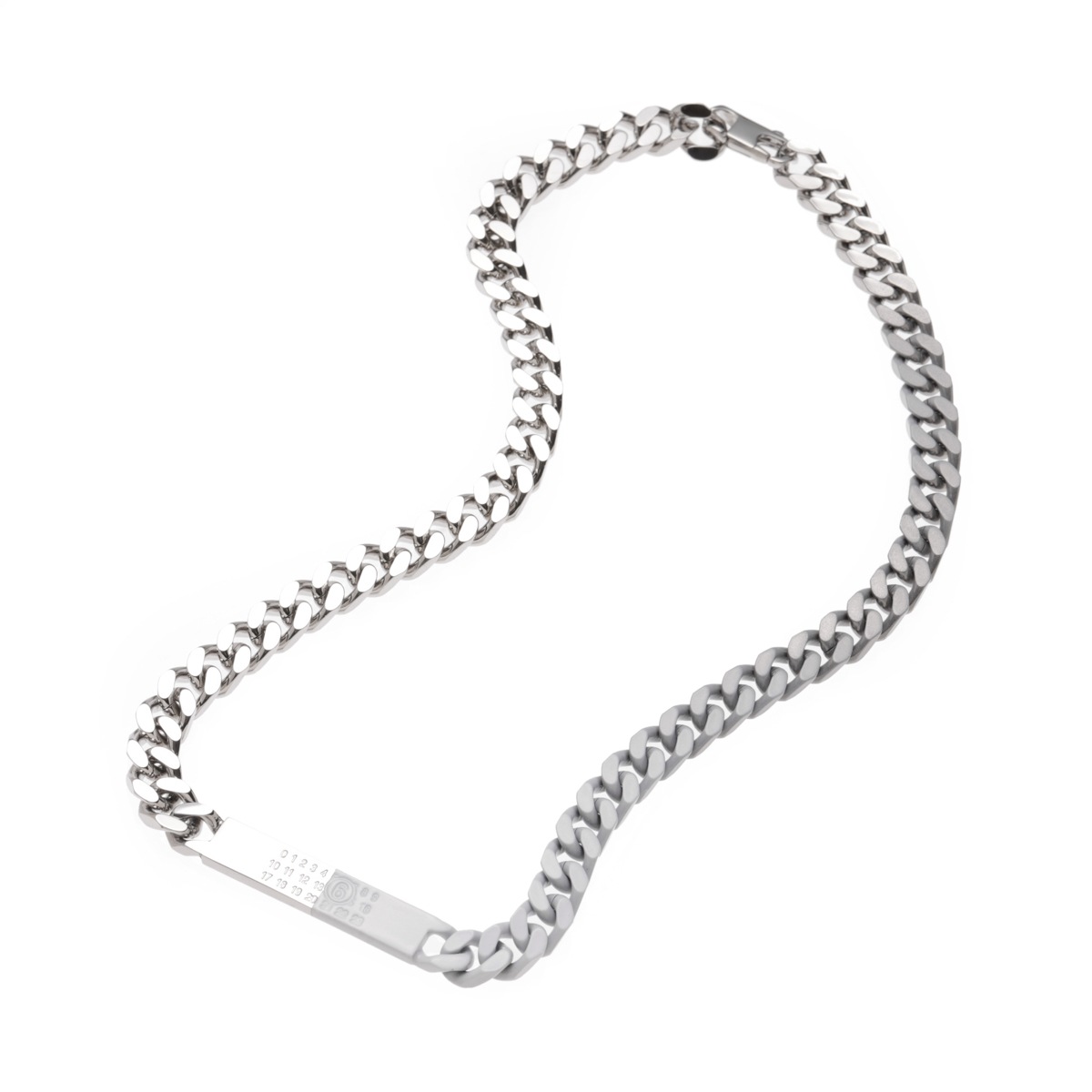【アウトレット】【ラスト1点】【訳あり】 MM6 Maison Margiela エムエム 6 メゾンマルジェラ ネックレス/MINIMAL LOGO ID TAG CURB NECKLACE【返品交換不可】 レディース