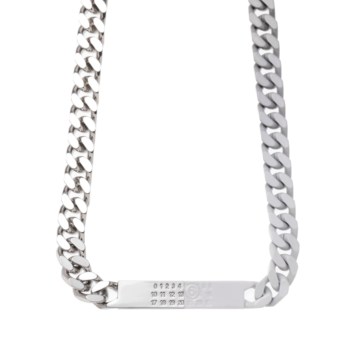 【アウトレット】【ラスト1点】【訳あり】 MM6 Maison Margiela エムエム 6 メゾンマルジェラ ネックレス/MINIMAL LOGO ID TAG CURB NECKLACE【返品交換不可】 レディース